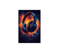 WIKEO Moderne Impression sur Toile Tableau Œuvres d’art musicales de graffiti Moderne Impression sur Toile Tableau Décoration Murale En cadeau pour chambre à coucher Bureau Galerie-50x70cm Sans cadre