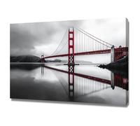 WIKEO Moderne plage Nature Paysage Impression poster mural Images du pont océanique Posters et Arts Décoratifs, Maison, Cuisine, Bureau ，Salon Decor(Rouge)-30x40cm Encadrée
