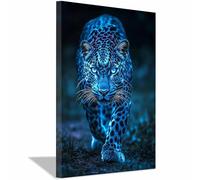 WIKEO Murale d'art l'image imprimée sur Toile Affiche des deux léopards mignons Animal Photos d'œuvres d'art pour Le Bureau à Domicile salon Décoration Moderne(Brown 2)-60x90cm Encadrée