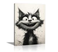 WIKEO Murale d'art l'image imprimée sur Toile Animal noir et blanc Animal Photos d'œuvres d'art pour Le Bureau à Domicile salon Décoration Moderne(noir)-50x70cm Encadrée