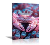 WIKEO Murale d'art l'image imprimée sur Toile De magnifiques animaux marins Animal Photos d'œuvres d'art pour Le Bureau à Domicile salon Décoration Moderne(Rose)-80x120cm Encadrée