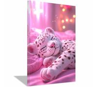 WIKEO Murale d'art l'image imprimée sur Toile Fresque naturelle de léopard Animal Photos d'œuvres d'art pour Le Bureau à Domicile salon Décoration Moderne(Noir 2)-30x40cm Encadrée