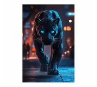 WIKEO Murale d'art l'image imprimée sur Toile Léopard d’horreur abstrait Animal Photos d'œuvres d'art pour Le Bureau à Domicile salon Décoration Moderne(Orange 2)-60x90cm Sans cadre