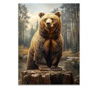 WIKEO Murale d'art l'image imprimée sur Toile Photos d’animaux de la forêt Animal Photos d'œuvres d'art pour Le Bureau à Domicile salon Décoration Moderne(Marron)-30x40cm Sans cadre