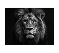 WIKEO Tableau décoratif animal Lion noir et blanc imprimée sur Toile Photos d'œuvres d'art pour Le Bureau à Domicile Décoration Moderne(Noir)-40x60cm Sans cadre