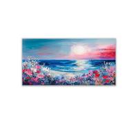 WIKEO Tableau Decoration Murale Salon Fleurs d’océan Graffiti Moderne Toile Coucher Impression Sur Toile, Decoration Murale Chambre Salle De Bain Cuisine(Rouge 10)-20x40cm Sans cadre