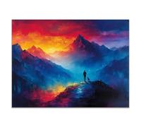 WIKEO Tableau Jésus Poster de décoration Graffiti Homme Animal Montagne Image Chrétien Murale mural pour salon, chambre à coucher- Impression moderne Art Salon(Violet 7)-70x100cm Sans cadre