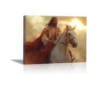 WIKEO Tableau Jésus Poster de décoration Oeuvre moderne de Jésus Image Chrétien Murale mural pour salon, chambre à coucher- Impression moderne Art Salon(Or 71)-80x120cm Encadrée