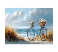 WIKEO Tableau plage Œuvres d’art de plage de loisirs Decoration Chambre Tableaux, Posters et Arts Décoratifs, Maison, Cuisine, Bureau ，Salon Decor Posters(bleu)-80x120cm Sans cadre