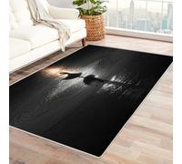 WIKEO Tapis Moderne Doux Salon À Poils Courts Lavable Plage Coucher de Soleil Fille Danse Antidérapant Facile À Entretenir pour l'intérieur - Cuisine et la Salle à Manger(Noir-49)-180x270cm