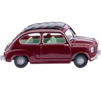 Wiking 009908 H0 Modèle réduit de voiture particulière Fiat 600, rouge vin