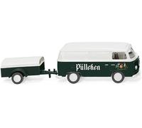 Wiking 0300 05 H0 Modèle réduit de bus Volkswagen Chariot à roulettes T2 avec remorque « Püllken »