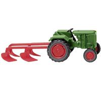 Wiking 039802 H0 Modèle réduit de véhicule agricole Normag facteur I avec charrue - vert permis
