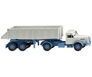 Wiking 067711 H0 Modèle réduit de camion Henschel Coulisse pour tasseau arrière, bleu clair/blanc papyrique
