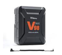 Wikinu 98Wh 6880mAh Mini V Mount/V Lock Batterie avec D-Tap to DC Cable pour Broadcast Video Camcorder, Sony Camera,HDCAM, XDCAM, LED Light, Monitor, BMPCC 4K 6K, DSLR(Ultimate 115Wh/7800mAh)
