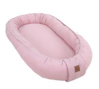 WIKLINOPOL Babynest, nid pour nouveau-né - Baby Nest 80x46 cm, nid portable en mousseline & peluche Teddy douce - nid bébé pour nouveau-né avec matelas amovible (Rose Lisse)