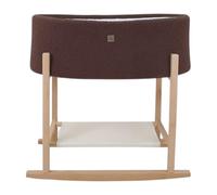 Wiklinopol Couffin Bébé Teddy avec Support en Bois et Matelas - Berceau à Bascule pour Nouveau-Né - Panier Portable avec Espace Rangement - Couleur Marron