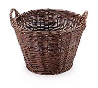 Wiklinowy Świat - Panier en osier Ø60 cm - Panier pour bois de cheminée, panier à pommes de terre, panier à fruits, panier de remplissage, panier à anse en tresse de saule pour les courses, en couleur