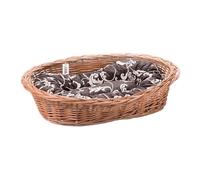 Wiklinowy Świat Panier en osier pour animaux de compagnie - Naturellement chaud, respirant et élégant - Différentes tailles 66 x 47 x 15 cm - Marron avec motif fioritures
