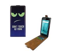 Wiko Lenny 4 Téléphone Étui de Protection Dont Touch My Bleu/Vert Sac à Clapet