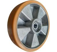 WIKO Roulettes en Polyuréthane 200 mm avec Roulement à Billes pour Chariot élévateur Roues en Nylon Palettes Fixateur Roue 800 kg (25 mm Trou d'essie)