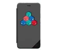 WIKO WISFW0014 Etui folio avec Motif wicube pour WIKO Tommy Gris Foncé