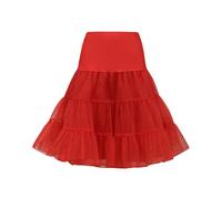 Wikoan Jupon sous Robe Femme Années 50 A-Ligne Tutu Jupons pour Femmes Rockabilly Jupe Tulle Fond de Lingerie Rouge M