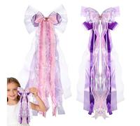 WIKOGDFE Lot de 2 nœuds pour sacs d'écolier - Nœud papillon violet - Décoration de sac à sucre - Pour filles - Décoration de rentrée scolaire