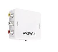 WIKRQIHL Adaptateur AV 3RCA vers VGA 3,5 mm avec câble d'alimentation USB, convertisseur Audio/vidéo Compatible PAL/NTS for décodeur DVD/TV/projecteur