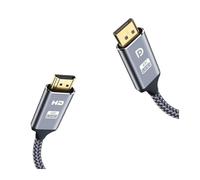 WIKRQIHL Adaptateur de câble 4K DisplayPort vers HDMI 6,6 pi 2 m DP vers HDMI mâle vidéo UHD 1440P/2K à 120 Hz, 4K à 30 Nylon DP vers HDTV unidirectionnel C