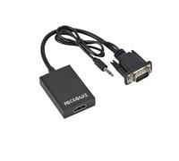WIKRQIHL BGGQGG Adaptateur VGA vers HDMI 1080P HD avec câble Audio 3,5 mm, for PC, projecteur, PS4, Ordinateur Portable vers HDTV