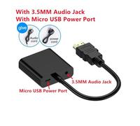 WIKRQIHL Câble Adaptateur HDMI 1080p vers VGA avec Prise Audio 3,5 mm, convertisseur de Port d'alimentation USB for PC, Ordinateur Portable, PS4/3, projecteur, TV Box(with Audio USB Power)