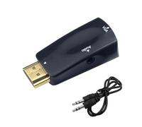 WIKRQIHL Câble convertisseur HDMI vers VGA mâle vers Femelle, Adaptateur Jack 3,5 mm, Audio HD 1080p for PC, Ordinateur Portable, Tablette(Black)