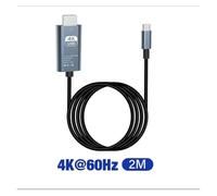 WIKRQIHL Câble de Conversion vidéo HD 4K 30/60 Hz Type-C vers HDMI, câble de Projection for écran d'ordinateur, 2 mètres(4K 60Hz Gray 2m)
