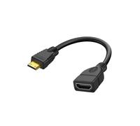 WIKRQIHL Câble d'extension Mini HDMI vers HDMI Femelle, Adaptateur coudé à 90 degrés for boîtier TV/clé, Appareil Photo, PS4, PS5, Xbox 4K, convertisseur 2K, Fil Court(Left Bend)