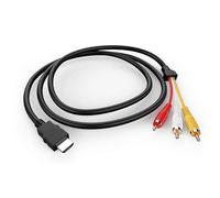 WIKRQIHL Câble HDMI vers RCA, 1080p, 1,5 m, Adaptateur de connecteur vidéo Audio AV mâle vers 3 RCA for TV HDTV