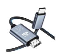 WIKRQIHL Câble USB-C vers HDMI 2 m 4K à 60 Hz, câble tressé Type-C vers HDMI, câble Adaptateur Ultra-Rapide for MacBook, Pixel, iPad, Dell