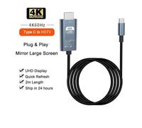 WIKRQIHL Câble USB-C vers HDMI 4K 60 Hz, Adaptateur de Type C, convertisseur HDTV, Compatible avec iPhone, 16 Pouces, MacBook, iPad Air, Samsung et Ordinateur Portable(4K 60HZ)