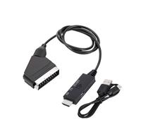 WIKRQIHL Convertisseur HD 1M Péritel vers HDMI 1080P, Adaptateur Audio vidéo, câble Micro USB DC 5 V, Accessoires for décodeur(HD to SCART 90cm)