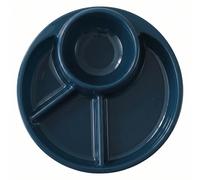 Wilafury Assiettes divisées pour adultes et enfants, assiettes réutilisables avec séparateurs, ensembles de vaisselle pour restaurant, école, maison, camping, maternelle, Thanksgiving, bleu