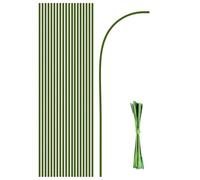 Wilafury Bâtons de Plantes 20 pièces, piquets de Support Plantes Flexibles 40cm avec Attaches pour en Pot d'intérieur et d'extérieur, piquets Jardin pour Hautes