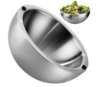 Wilafury Bol à salade en acier inoxydable, bols à salade et de service isolés double paroi, bol mélangeur Anti-brûlure pour céréales Ramen Udon nouilles