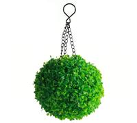 Wilafury Boule topiaire Solaire, Boules topiaires suspendues décoratives avec lumières LED, Boules suspendues en buis Vert Artificiel pour décoration de Jardin extérieur, Patio, 20 cm