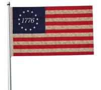 Wilafury Drapeau américain de 1776, Drapeau Vintage des 13 Colonies de 3x5 Pieds avec étoiles brodées, Historique des États-Unis pour Affichage intérieur et extérieur