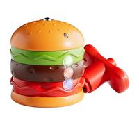 Wilafury Jouet Hamburger pour Enfants, toupies avec lumières et Musique - Toupie de Combat électrique avec Spectacle de lumière LED colorée et mélodies, Amusant pour garçons Filles