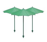 Wilafury Lot de 3 parasols pour Plantes, Petits parasols pour Fleurs et Plantes de Balcon, Protection UV et Mini Stores Jardin imperméables pour l'extérieur, Balcon, Jardin, Vert, 34 cm