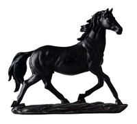 Wilafury Statue de Cheval, Sculpture élégante de Figurines Cheval pour la décoration la Maison, décoration Artistique d'animaux du Zodiaque Chinois pour Bureau, bibliothèque et cheminée (Noir)