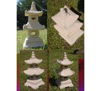 Wilai statue de pierre pagode à 2 étages maison japonaise grès décoration de jardin figure lanterne de pierre 35 cm de haut