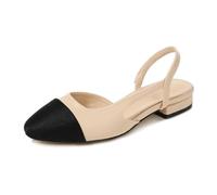 Wilbb Femmes Élégant Bloc Slingback Talon Souple Cuir Femme Sandales Habillées Escarpins,1.5cm,39 EU