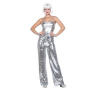 WILBERS & WILBERS - 4115 - Pantalon pailleté pour femme, long avec paillettes, look festival, tenue de fête, Disco Fever